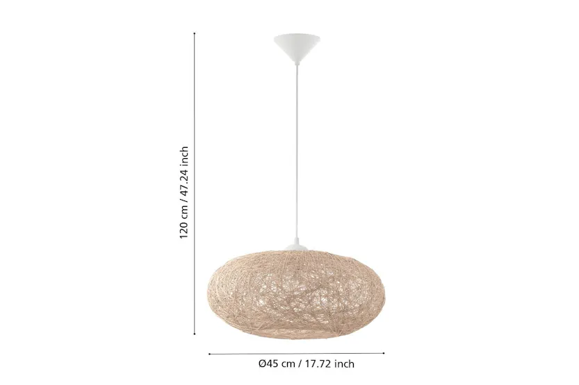 Eglo | Campilo Thread and Plastic Contemporary Pendant Light | White/Beige Eglo | Campilo Thread and Plastic Contemporary Pendant Light | White/Beige