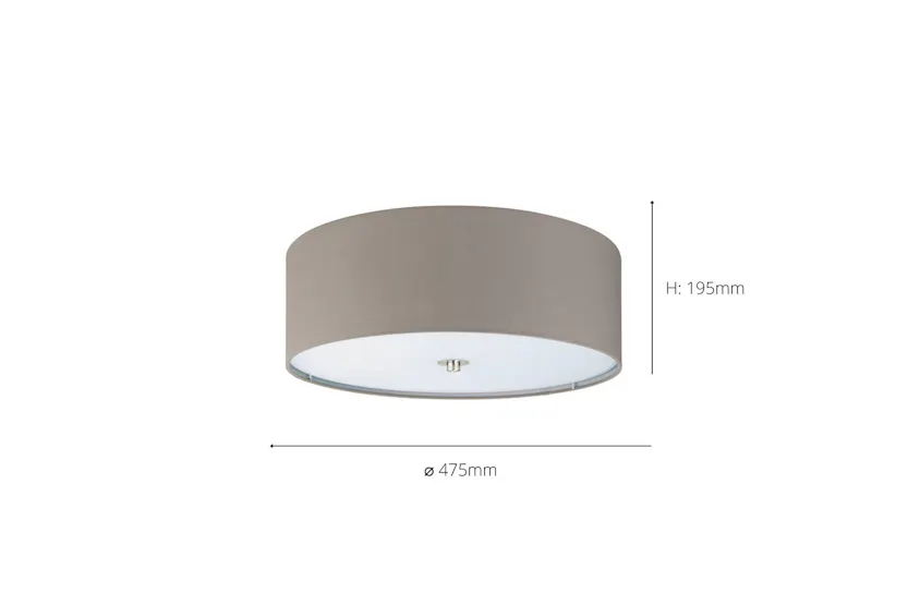 Eglo | Pasteri 3-light Ceiling Light | Taupe Eglo | Pasteri 3-light Ceiling Light | Taupe