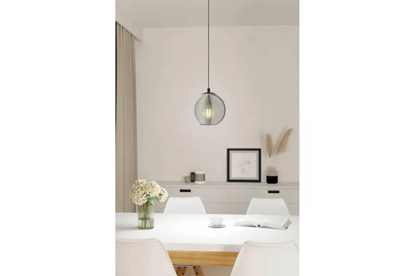 Eglo | Ariscani Smoked Black Glass 1-light Pendant Light | Black Eglo | Ariscani Smoked Black Glass 1-light Pendant Light | Black
