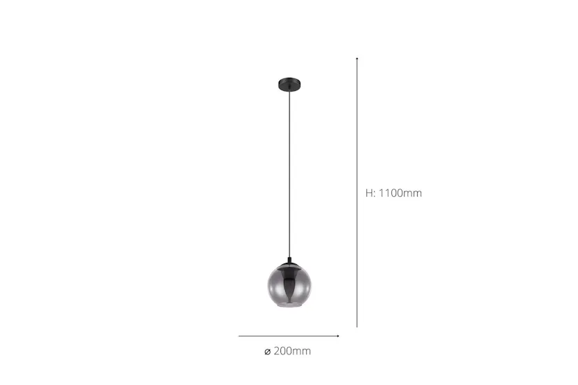 Eglo | Ariscani Smoked Black Glass 1-light Pendant Light | Black Eglo | Ariscani Smoked Black Glass 1-light Pendant Light | Black