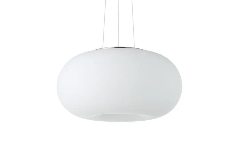 Eglo | Optica Steel and Glass Pendant Light | White Eglo | Optica Steel and Glass Pendant Light | White