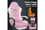 Elfordson Gaming Chair | Pink Fabric Linen High-back | With Massage Lumbar Cushion & Footrest Elfordson Gaming Chair | Pink Fabric Linen High-back | With Massage Lumbar Cushion & Footrest
