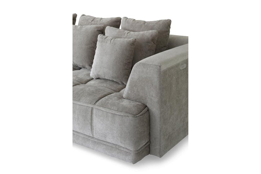 Amelia 4 Seater Sofa | Dual Power Slider | Fabric | Beige Amelia 4 Seater Sofa | Dual Power Slider | Fabric | Beige