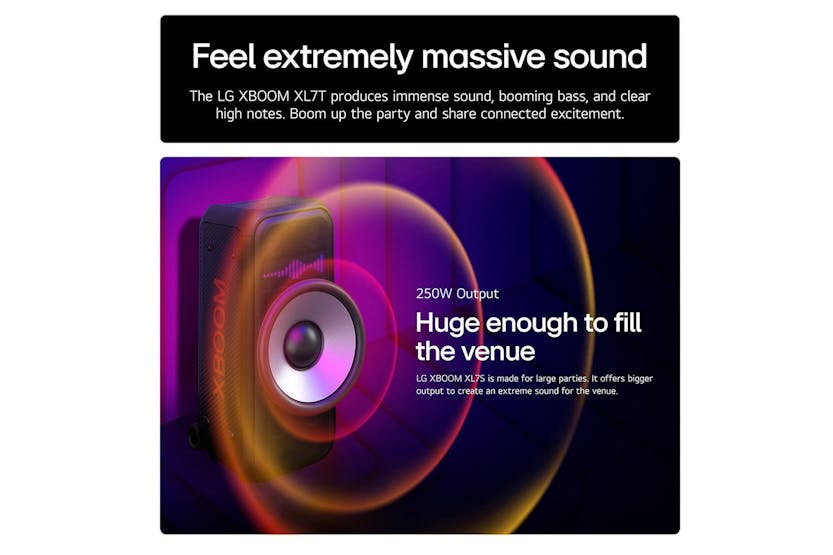LG XBOOM DXL7T 250W Party Sound Bluetooth Speaker LG XBOOM DXL7T 250W Party Sound Bluetooth Speaker