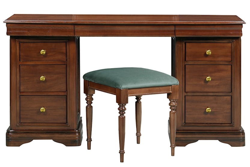 Deauville Vanity Unit with Stool | 9 Drawer | Brown Deauville Vanity Unit with Stool | 9 Drawer | Brown