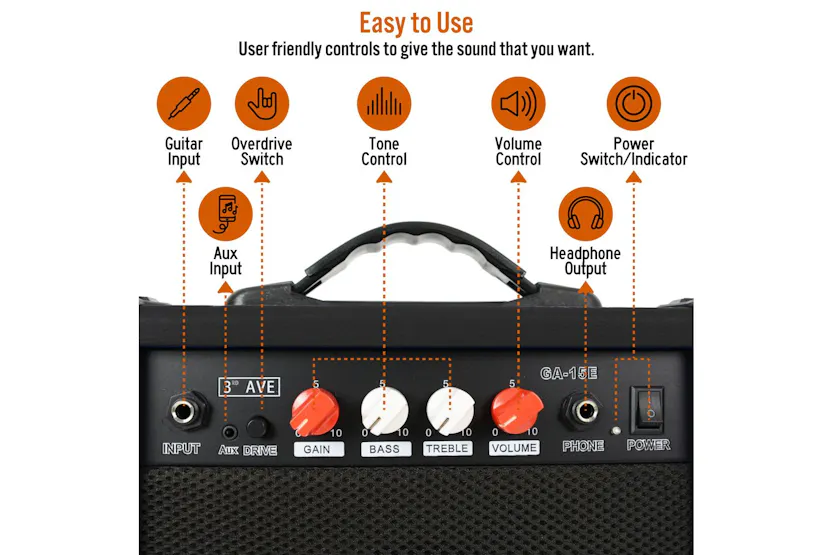 3rd Avenue 15 Watt Electric Guitar Amp 3rd Avenue 15 Watt Electric Guitar Amp