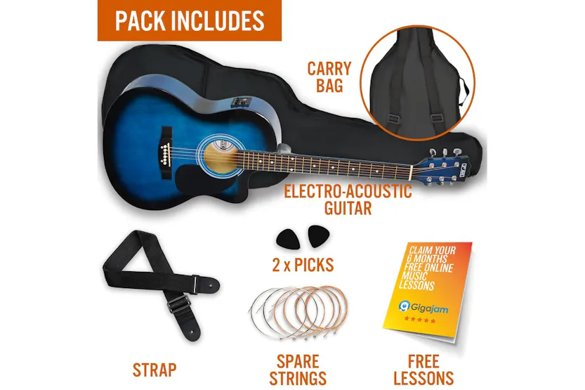 3rd Avenue Electro-acoustic Guitar Pack - Blueburst 3rd Avenue Electro-acoustic Guitar Pack - Blueburst