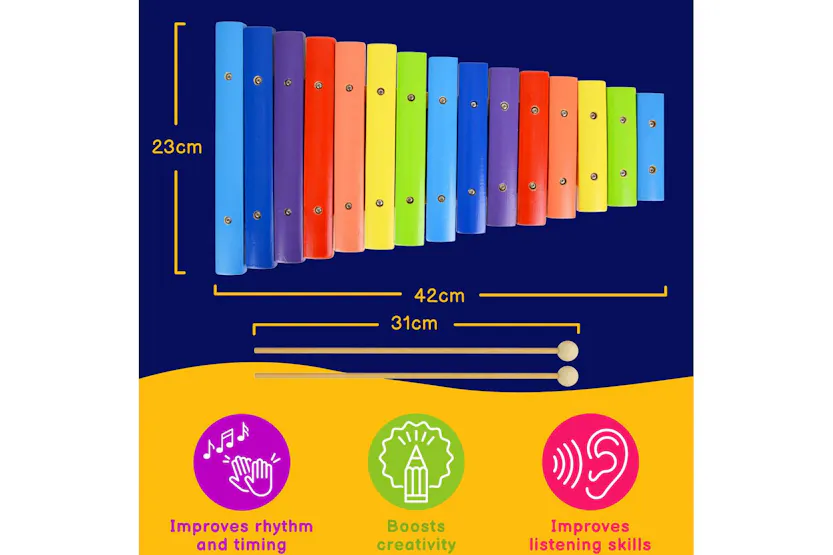 A-star 15 Note Rainbow Xylophone With Beaters A-star 15 Note Rainbow Xylophone With Beaters