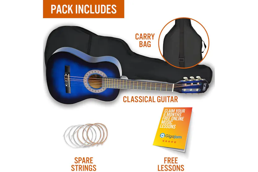 3rd Avenue 12 Size Classical Guitar Pack - Blueburst 3rd Avenue 12 Size Classical Guitar Pack - Blueburst