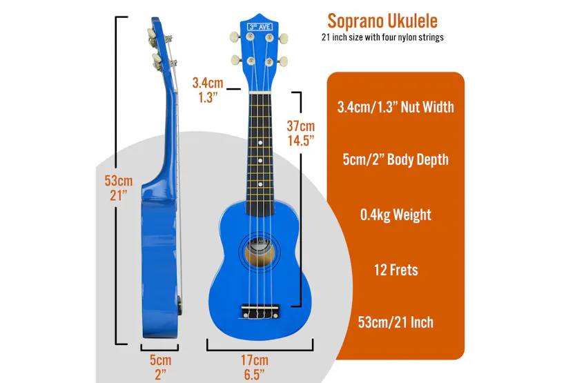 3rd Avenue Soprano Ukulele - Blue 3rd Avenue Soprano Ukulele - Blue