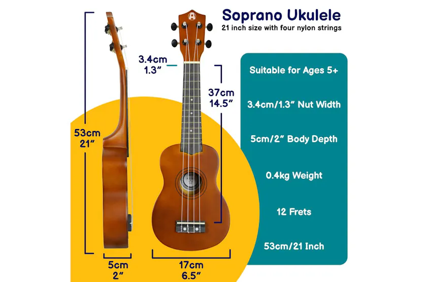 A-star Soprano Ukulele With Bag - Natural A-star Soprano Ukulele With Bag - Natural
