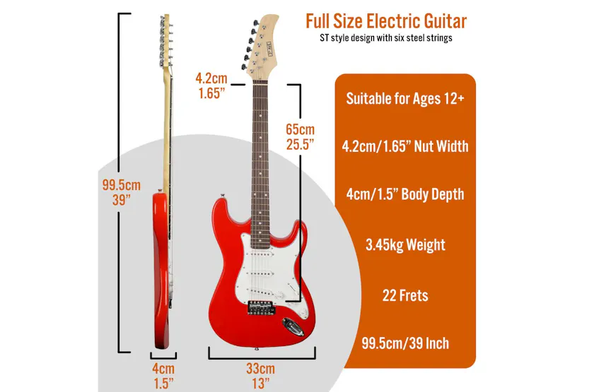 3rd Avenue Rocket Series 44 Electric Guitar - Red 3rd Avenue Rocket Series 44 Electric Guitar - Red