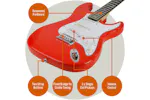 3rd Avenue Rocket Series 44 Electric Guitar - Red 3rd Avenue Rocket Series 44 Electric Guitar - Red