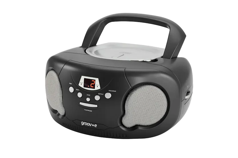 Groove Black Boombox Cd Player | Portable Radio Cd Player Groove Black Boombox Cd Player | Portable Radio Cd Player