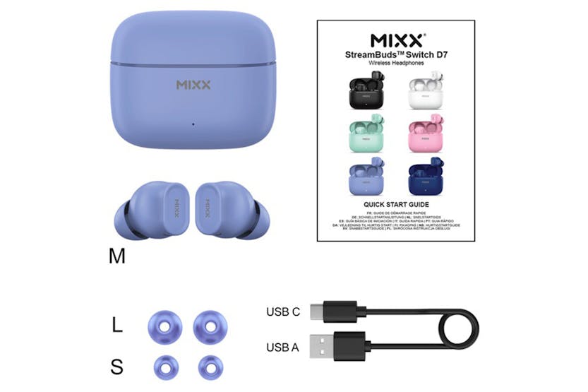 Mixx Streambuds Switch D7 Wireless Earbuds | Sky Blue Mixx Streambuds Switch D7 Wireless Earbuds | Sky Blue