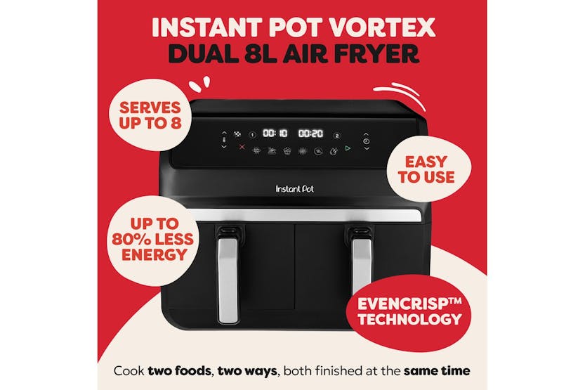 Instant Pot Vortex Dual 8L Air Fryer | 140-3150-01-UK | Black Instant Pot Vortex Dual 8L Air Fryer | 140-3150-01-UK | Black