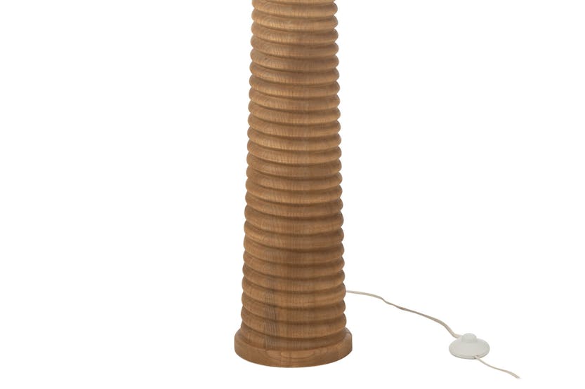 Wooden Threaded Floor Lamp | Brown/Beige Wooden Threaded Floor Lamp | Brown/Beige