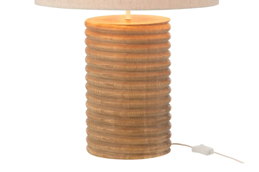 Wooden Threaded Table Lamp | Brown/Beige Wooden Threaded Table Lamp | Brown/Beige