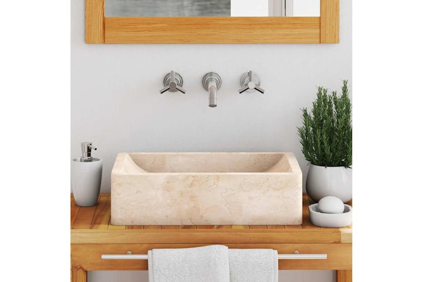 Vidaxl Sink 45x30x12 Cm Marble High Gloss Cream Vidaxl Sink 45x30x12 Cm Marble High Gloss Cream