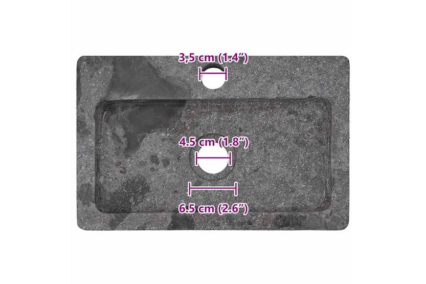 Vidaxl Sink Grey 38x24x6.5 Cm Marble Vidaxl Sink Grey 38x24x6.5 Cm Marble