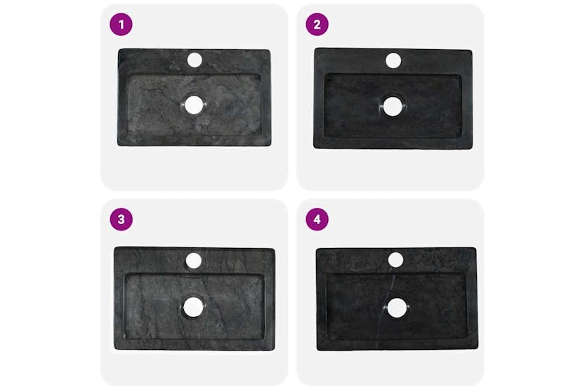 Vidaxl Sink Black 38x24x6.5 Cm Marble Vidaxl Sink Black 38x24x6.5 Cm Marble