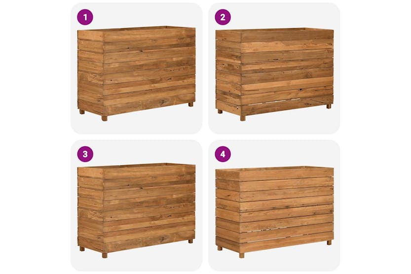 Vidaxl Raised Bed 100x40x72 Cm Recycled Teak Wood And Steel Vidaxl Raised Bed 100x40x72 Cm Recycled Teak Wood And Steel