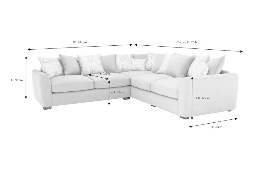 Fantasia Corner Sofa | Pillow Back | Large | Beige Fantasia Corner Sofa | Pillow Back | Large | Beige
