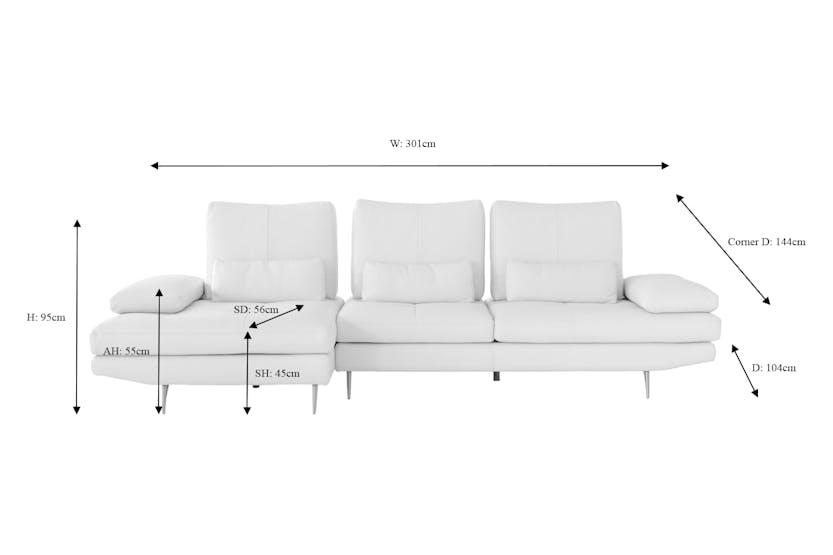 City Chaise Sofa | Leather | Cream City Chaise Sofa | Leather | Cream