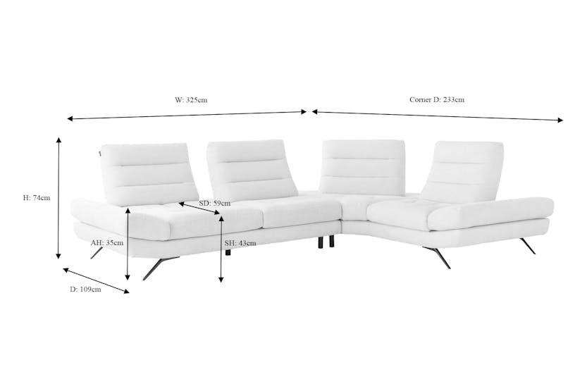 Vitali Corner Sofa | White Vitali Corner Sofa | White