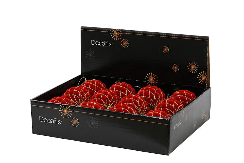 Christmas Decoration | 8cm Shatterproof Bauble | Gold/Red Christmas Decoration | 8cm Shatterproof Bauble | Gold/Red