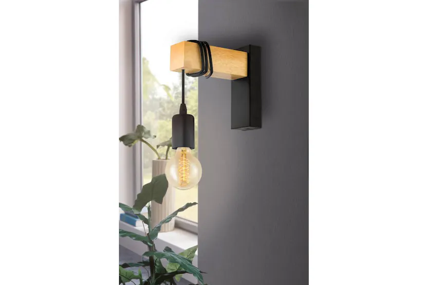 Eglo | Townshend 3 Industrial Wall Light | Brown/Black Eglo | Townshend 3 Industrial Wall Light | Brown/Black