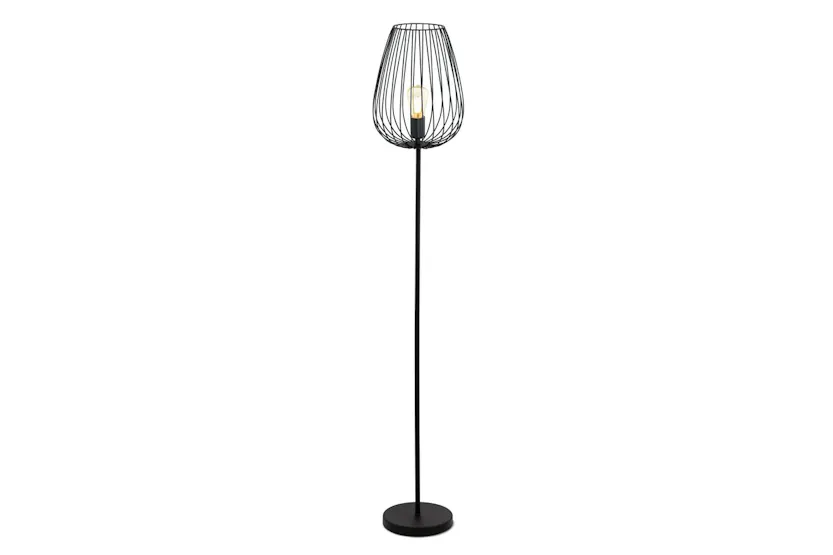 Eglo | Newtown Vintage Caged Floor Lamp | Black Eglo | Newtown Vintage Caged Floor Lamp | Black