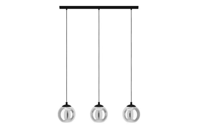 Eglo | Ariscani Smoked Black Glass 3-light Pendant Light | Black Eglo | Ariscani Smoked Black Glass 3-light Pendant Light | Black