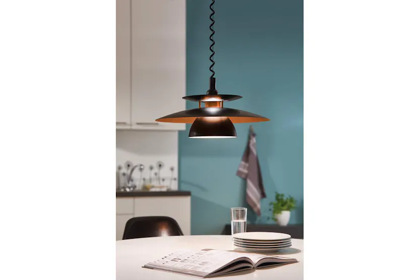 Eglo | Brenda Steel Pendant Light | Black/Copper Eglo | Brenda Steel Pendant Light | Black/Copper