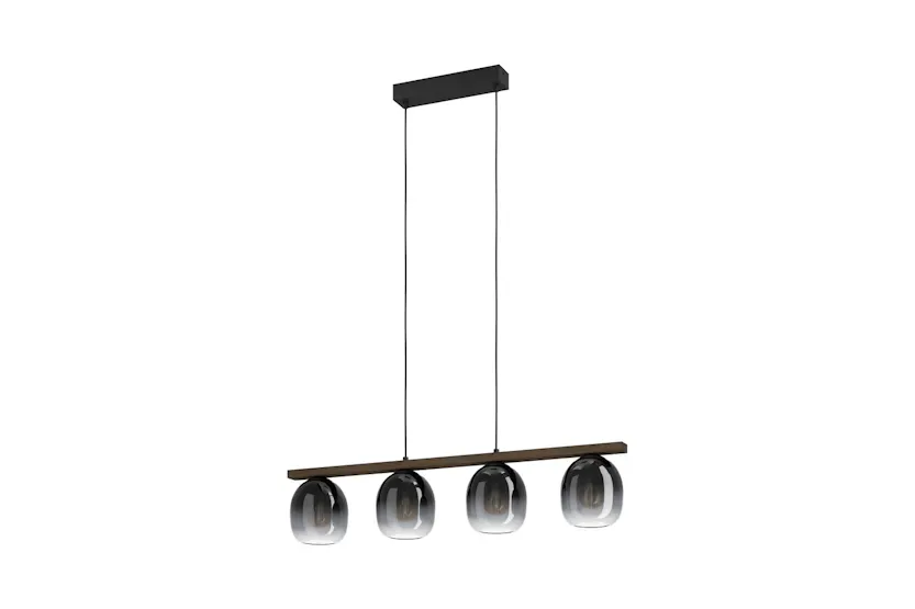 Eglo | Filago Smoked Glass 4-light Pendant Light | Black/Grey Eglo | Filago Smoked Glass 4-light Pendant Light | Black/Grey