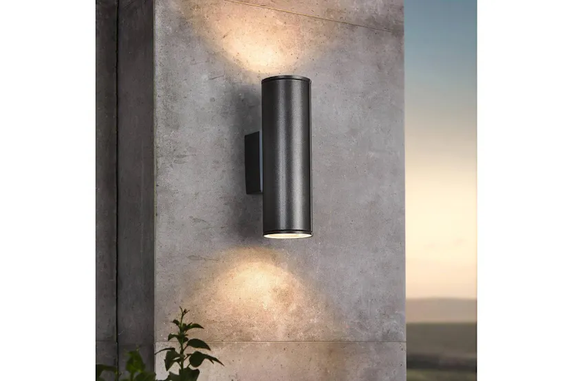 Eglo | Riga 2-light Exterior LED Wall Light | Anthracite Eglo | Riga 2-light Exterior LED Wall Light | Anthracite