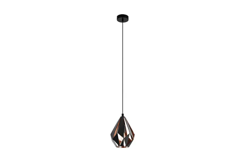 Eglo | Carlton Geometric Pendant Light | 110 x 20.5 cm | Black/Copper Eglo | Carlton Geometric Pendant Light | 110 x 20.5 cm | Black/Copper