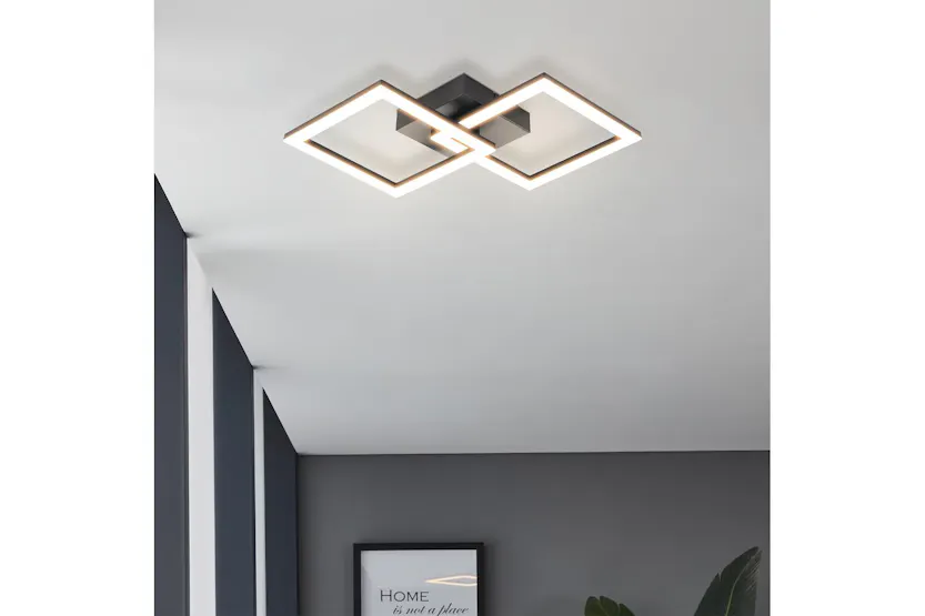 Eglo | Essentials Square LED Ceiling Light | Black/White Eglo | Essentials Square LED Ceiling Light | Black/White