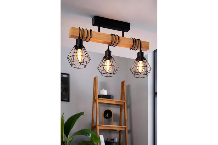 Eglo | Townshend 5 Industrial 3-light Ceiling Pendant | Brown/Black Eglo | Townshend 5 Industrial 3-light Ceiling Pendant | Brown/Black