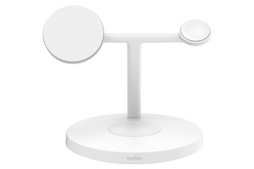 Belkin BoostCharge Pro 15W 3-in-1 Magnetic Wireless Charging Stand with Qi2 | White Belkin BoostCharge Pro 15W 3-in-1 Magnetic Wireless Charging Stand with Qi2 | White
