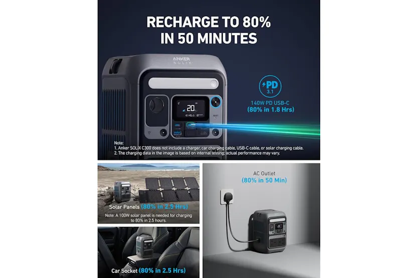Anker Solix C300X AC Portable Power Station | 300W | A1723211 Anker Solix C300X AC Portable Power Station | 300W | A1723211