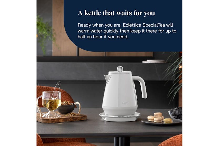 DeLonghi 1.7L Eclettica Special Tea Kettle | KBY3011.W | Whimsical White DeLonghi 1.7L Eclettica Special Tea Kettle | KBY3011.W | Whimsical White