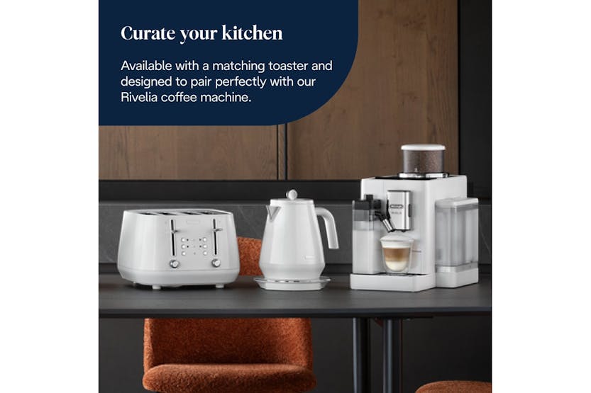 DeLonghi 1.7L Eclettica Special Tea Kettle | KBY3011.W | Whimsical White DeLonghi 1.7L Eclettica Special Tea Kettle | KBY3011.W | Whimsical White