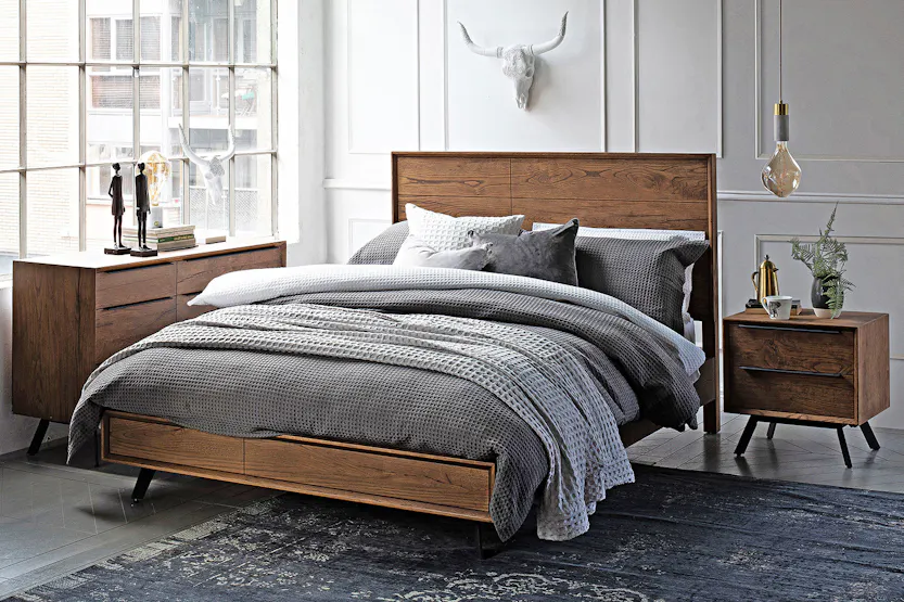 Hamilton Bed Frame | King | 5ft | Aged Oak Veneer Hamilton Bed Frame | King | 5ft | Aged Oak Veneer