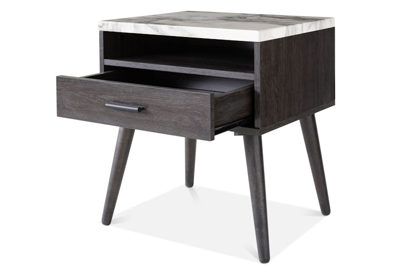 Aspen Bedside Table | 1 Drawer | Marble Effect Top Aspen Bedside Table | 1 Drawer | Marble Effect Top