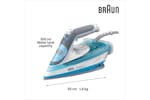 Braun TexStyle 5 2600W Steam Iron | SI5008BL | Blue Braun TexStyle 5 2600W Steam Iron | SI5008BL | Blue