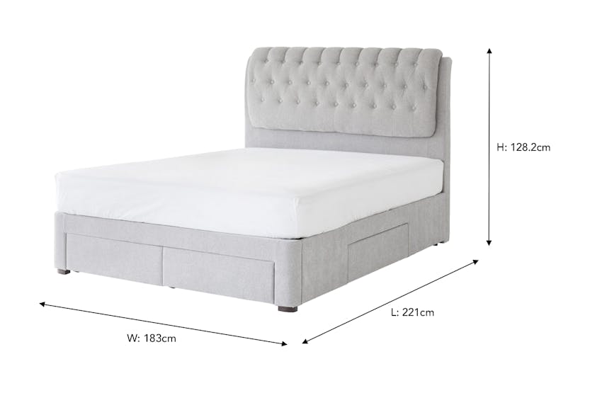 Duval Regency Bed Frame with 4 Drawers | Super King | 6ft | Oyster Duval Regency Bed Frame with 4 Drawers | Super King | 6ft | Oyster