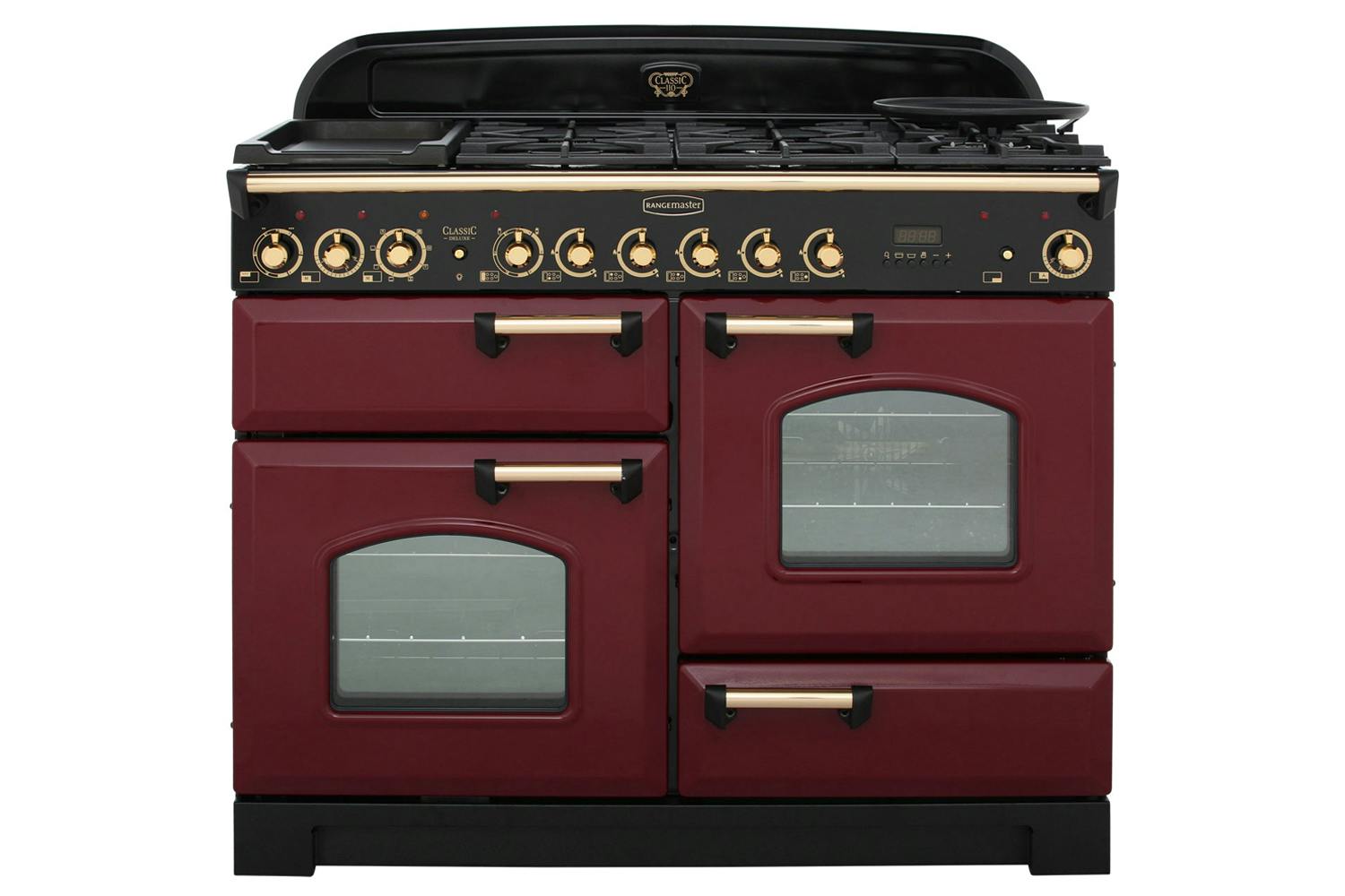 Rangemaster Classic Deluxe 110cm Dual Fuel Range Cooker | CDL110DFFCY/B | Cranberry