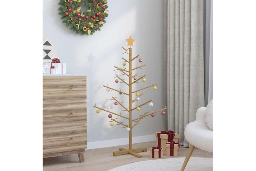 Vidaxl Wooden Christmas Tree With Stand Brown 125 Cm Solid Pine Wood Vidaxl Wooden Christmas Tree With Stand Brown 125 Cm Solid Pine Wood