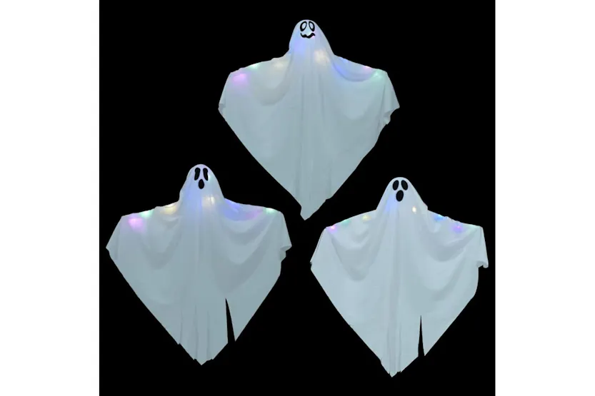 Vidaxl Halloween Hanging Ghost With 3 Leds 3 Pcs White Polyester Vidaxl Halloween Hanging Ghost With 3 Leds 3 Pcs White Polyester